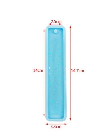 Uzun Dikdörtgen Hologram  Kitap Ayracı- Hobi Silikon Kalıbı -Kod:453