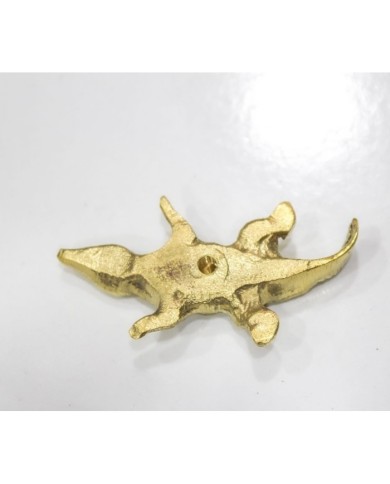 1 Adet -  Pirinç Kaplama Vidalı Tepsi Kulpu - Timsah Model