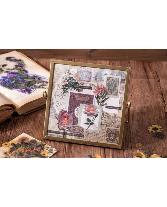 1 Paket - Mix Mor Çiçek Sticker