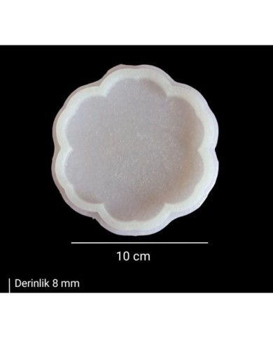 10cm - Çiçek Model Bardak Altı Kalıbı
