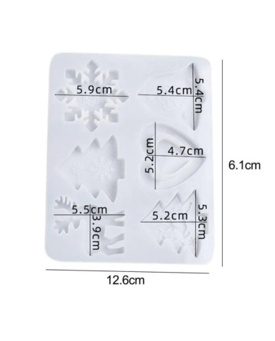 Çoklu Yılbaşı Süsü Epoksi Reçine Kalıp - Kod:1120