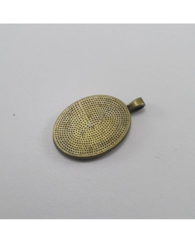 Metal Kolye Ucu - Oval - Antik Sarı 1 Adet