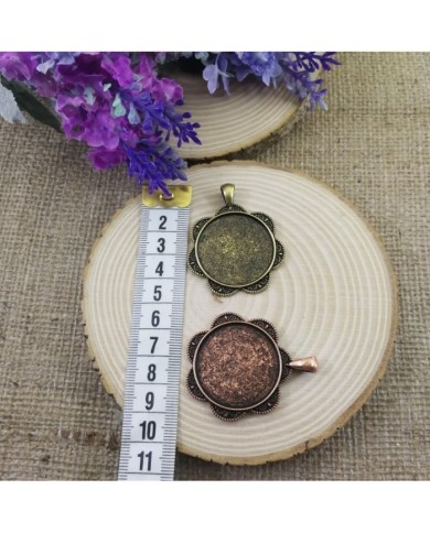 Kolye Ucu - Kenarı Dalgalı Eskitme Yuvarlak Bakır