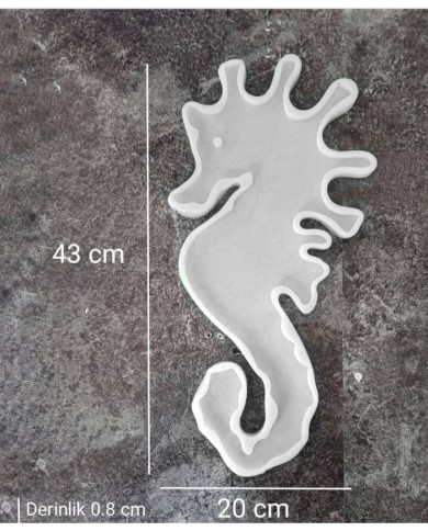 5 Adet - Deniz Atı  - Epoksi Reçine - Beton Silikon Kalıbı SN35 - Kod: