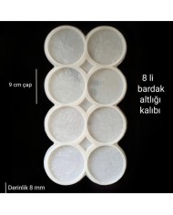 5 Adet 8li Bardak Altı - Hobi Silikon Kalıbı  SN25 - Kod: