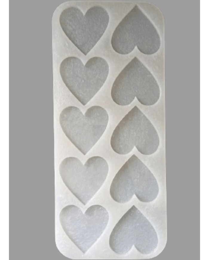 5 Adet 10lu Kalp - Hobi Silikon Kalıbı- Kod: