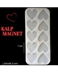5 Adet 10lu Kalp - Hobi Silikon Kalıbı- Kod: