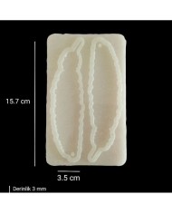 5 Adet 15,7cm x 3,5cm - İkili Tüy Hobi Silikon Kalıp