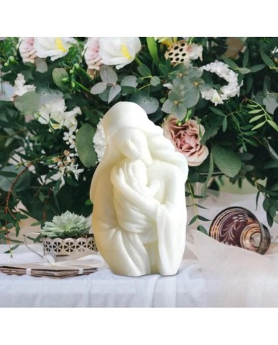Bakire Mary İsa Anne Bebek Mum Silikon Kalıbı - Kod:1183