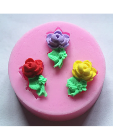 Mini Çiçek Desenli Silikon Kalıp - Hobi Silikon Kalıbı -Kod:1137