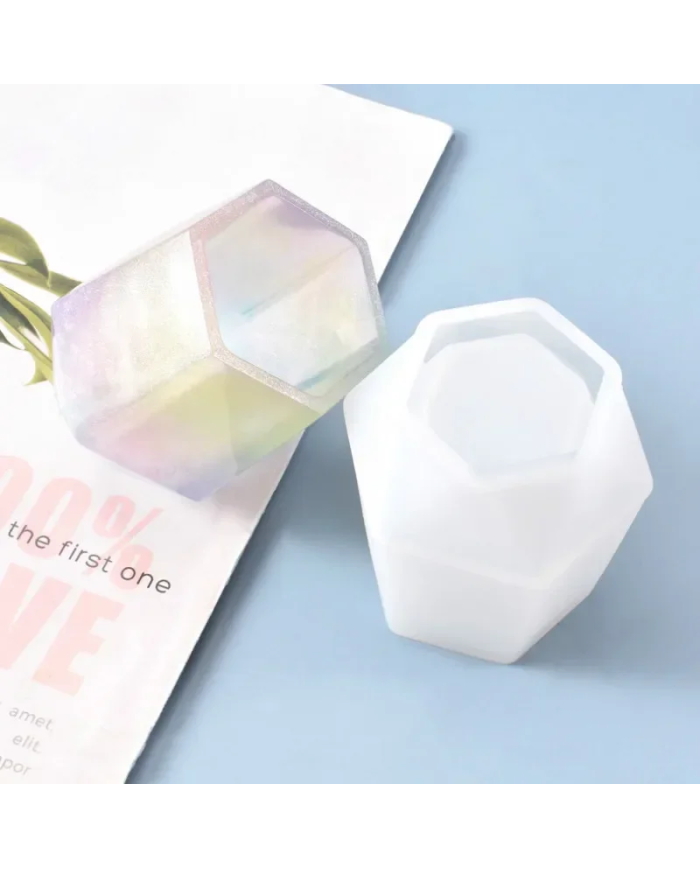 Altıgen Şekilli kalemlik- Hobi Silikon Kalıbı -Kod:1139