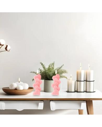 Dalgalı Kalp Modeli  Mum Hobi Silikon Kalıbı - Kod: 1153