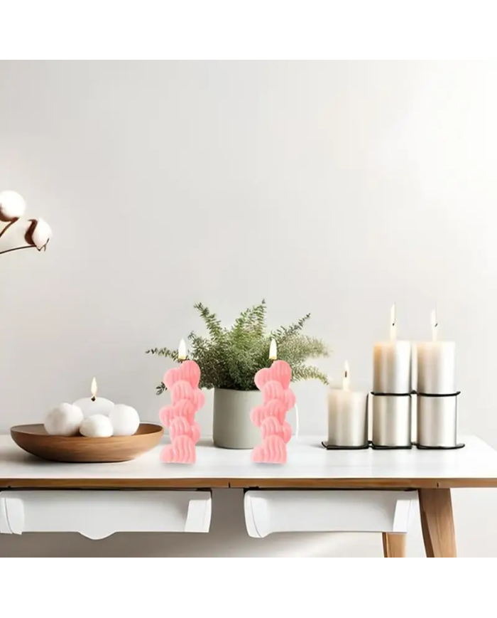 Dalgalı Kalp Modeli  Mum Hobi Silikon Kalıbı - Kod: 1153