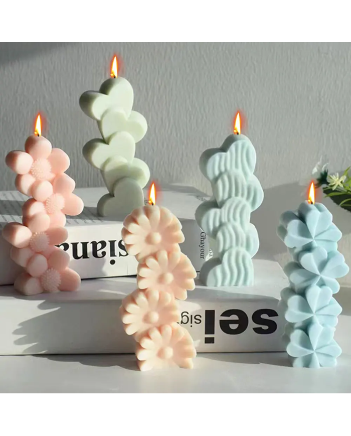 Papatya Modeli Mum Hobi Silikon Kalıbı - Kod: 1152