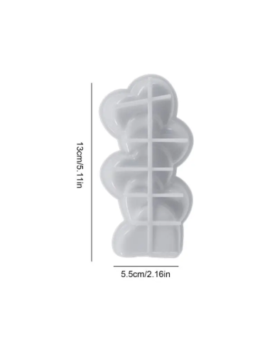 Kalp Modeli 3D Mum Hobi Silikon Kalıbı - Kod: 1150