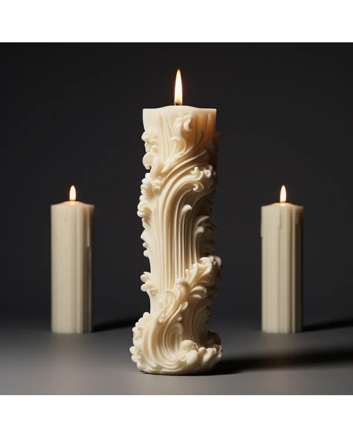 Avrupa Dantel Desen Silindir Mum Kalıbı Kod:1181