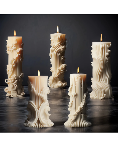 Avrupa Dantel Desen Silindir Mum Kalıbı Kod:1181