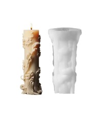 Oyma Roma Kolonu Silindir Mum Kalıbı Kod:1180