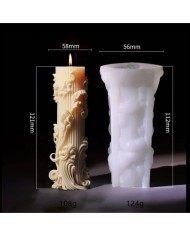 Oyma Roma Kolonu Silindir Mum Kalıbı Kod:1180