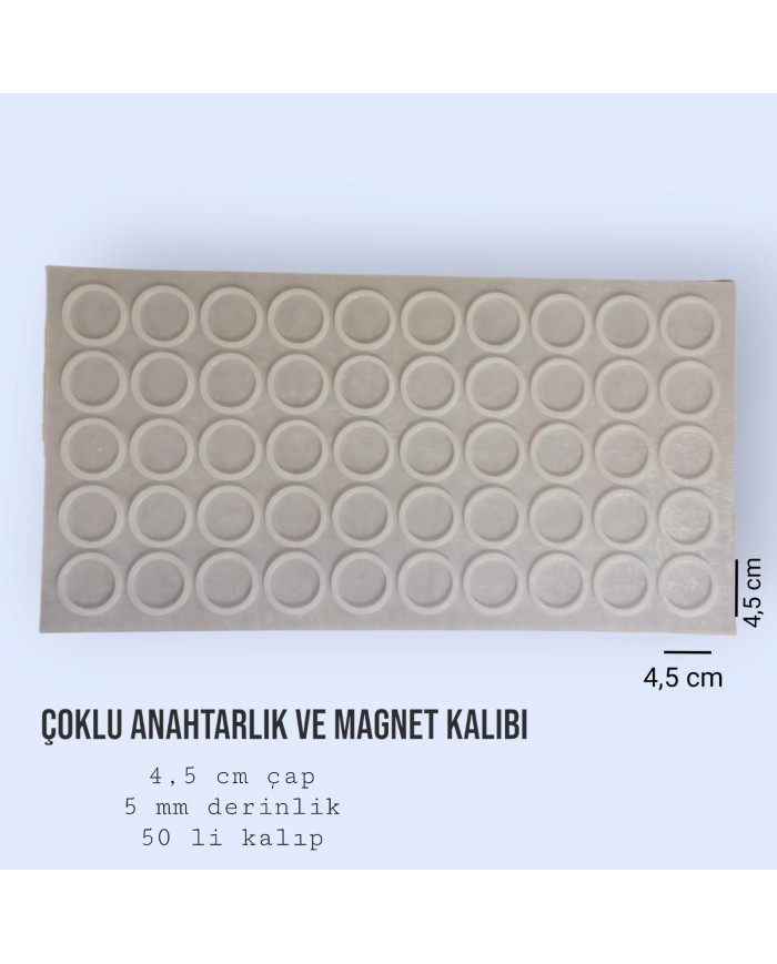 Çoklu Silikon Epoksi Reçine Magnet Kalıbı  ( 50'li ) 2.kalite