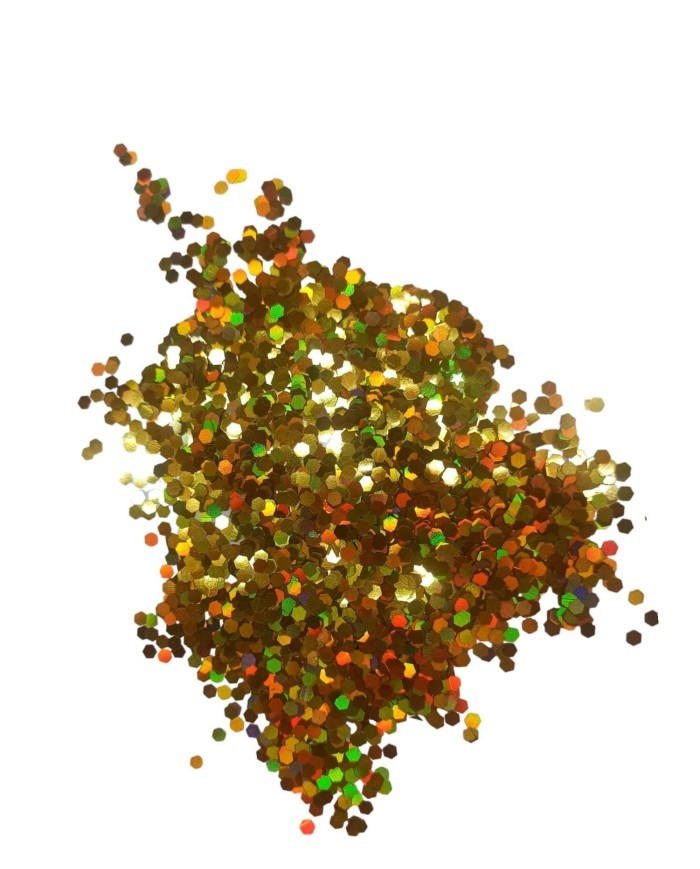 Epoksi Süsleme Glitter Pul Altıgen Koyu Gold - 5 gr