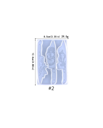 Kafatası, Bıçak ve Çiçek Şekilli Reçine Epoksi Hobi Silikon Kalıp - Kod: 1098