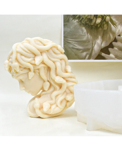 Medusa Şekli Reçine Epoksi Hobi Silikon Mum Kalıbı - Kod:1172