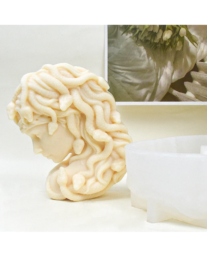 Medusa Şekli Reçine Epoksi Hobi Silikon Mum Kalıbı - Kod:1172