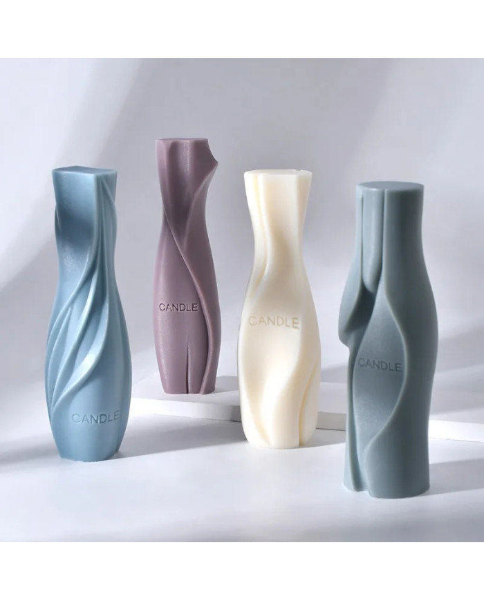 Vazo Şekli Geometrik Mum Kalıbı - Hobi Silikon Kalıbı -Kod:1147