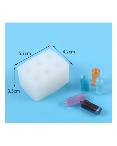 6 lı Kore Tarzı Mum Kalıbı - Hobi Silikon Kalıbı - Kod: 1201