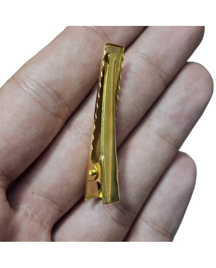 Parlak Altın Renkli Timsah Klips - 4cm - 50 Adet