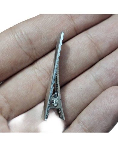 Parlak Gümüş Renkli Timsah Klips - 4cm - 50 Adet