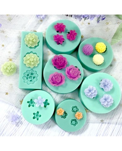 3'lü Çiçek Desenli Epoksi Mum Kalıbı - Kod: 1134B