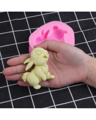 Tavşan Figürlü Epoksi Mum ve Beton Kalıbı - Kod: 964B