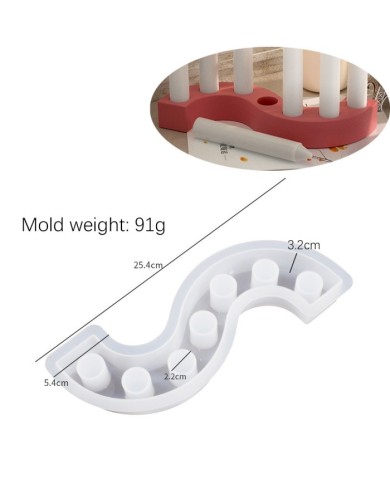 Asimetrik  Şamdan Silikon Kalıp Beton Mum Altlıgı Kod 541B