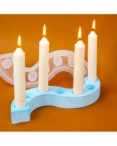 Asimetrik  Şamdan Silikon Kalıp Beton Mum Altlıgı Kod 541B