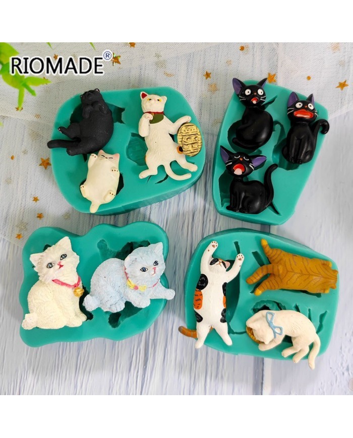 Çoklu Modern & Asil Kedi Silikon Reçine Epoksi Silikon Mum Kalıbı - Kod:M11