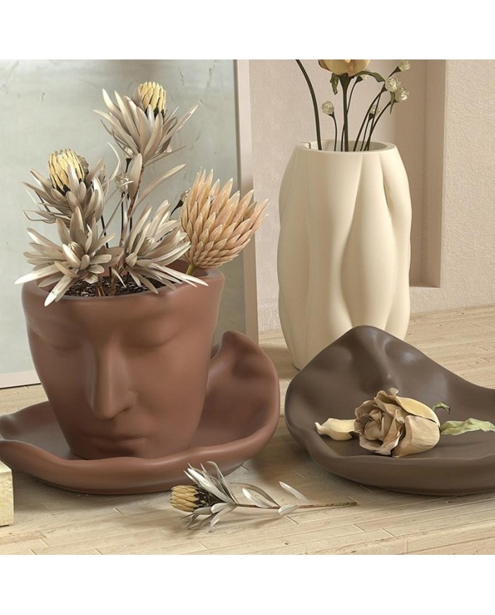 Alt Üst Olmuş Aşk Saksı Epoksi Beton Mum Silikon Kalıp KOD 1256