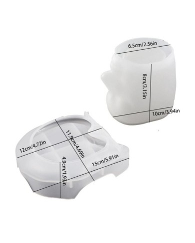 Alt Üst Olmuş Aşk Saksı Epoksi Beton Mum Silikon Kalıp KOD 1256