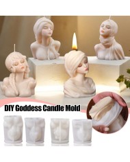 Kızıl Goncalar Örtülü Kadın Mum Beton Silikon Kalıp Kod 1257C