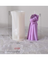 Buketli Gelin Damat Modeli Mum Beton Silikon Kalıp Kod 1258