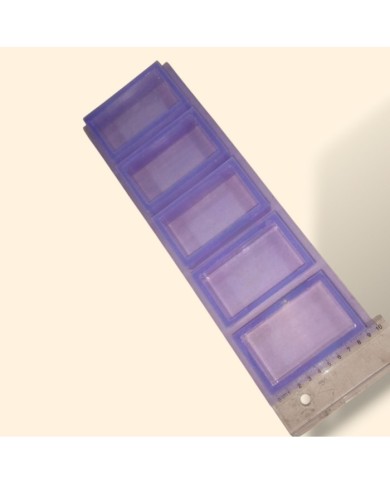 5 Adet Dikdörtgen Reçine Epoksi, Çoklu Mum,Sabun ve Beton Kalıbı 8 cm