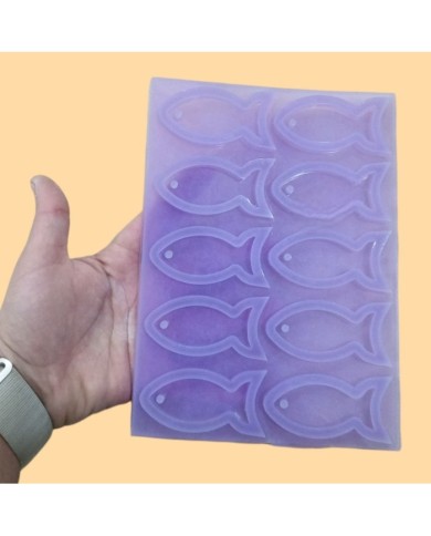 10 Adet Reçine Epoksi Kalıp Çoklu Kolye Anahtarlık Balık-55mm