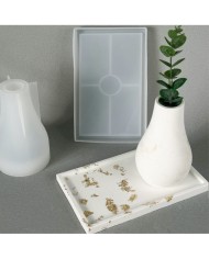 Dikdörtgen Terazzo Bardak Altı Mini Tepsi Reçine Epoksi ve Beton Kalıbı - Kod:1264