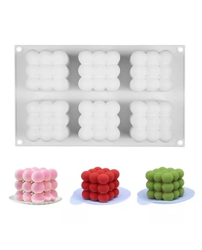 Çoklu Bubble Mum Silikon Kalıbı 6 Lı Büyük Boy