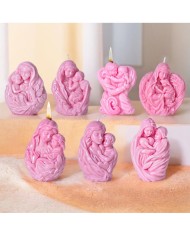 Mutlu Anne Kız Mum-Beton Kalıbı - Hobi Silikon Kalıbı -Kod:1276