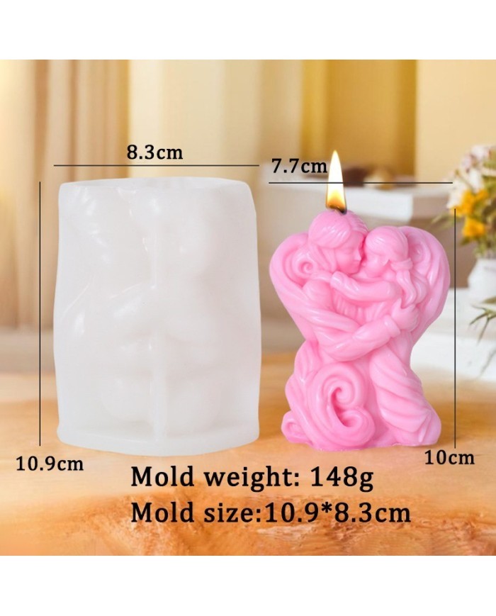 Mutlu Anne Kız Mum-Beton Kalıbı - Hobi Silikon Kalıbı -Kod:1276