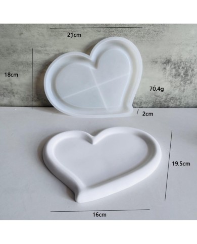 Kalp Terazzo Bardak Altı Mini Tepsi Reçine Epoksi ve Beton Kalıbı - Kod:1278