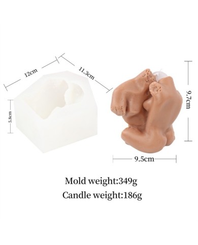 İskandinav Tarzı Sarılan Çift Mum Kalıbı - Hobi Silikon Kalıbı -Kod:1281