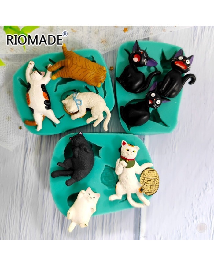 3D Şirin Kediler Silikon Reçine Epoksi Silikon Mum Kalıbı - Kod:M7